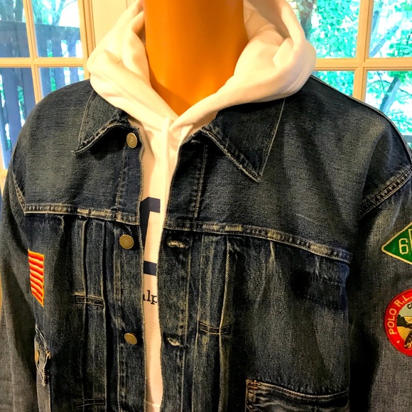 POLO RALPH LAUREN Sportsman Patched Denim Jacket - Picture 1 of 15